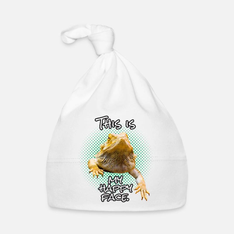 This Is My Happy Face Funny Bearded Dragon Reptilli Organic Baby Cap