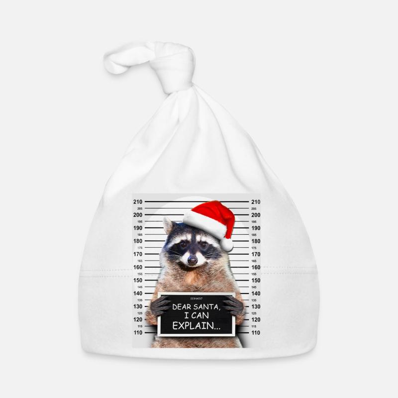 Dear Santa I Can Explain Noël Amusant Wasc - Bonnet bio Bébé - blanc