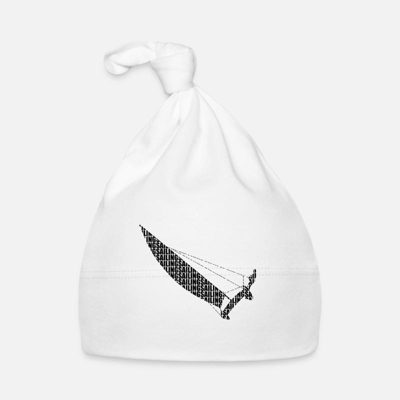 Catamaran Sailing Text - Organic Baby Cap - white