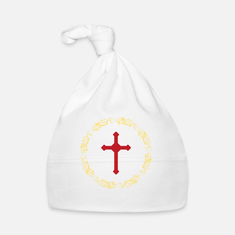 Cercles croix d'or foi Bonnet bio Bébé