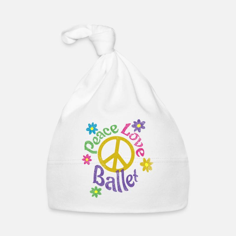 Ballet Peace Love en détresse - Bonnet bio Bébé - blanc