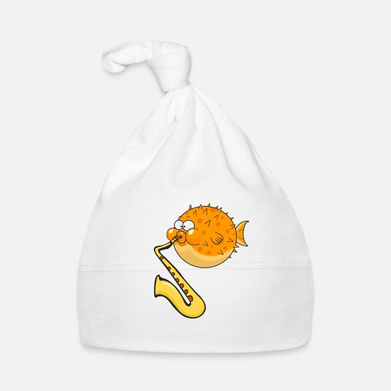 Sweet puffer plays saxophone interpretation Organic Baby Cap