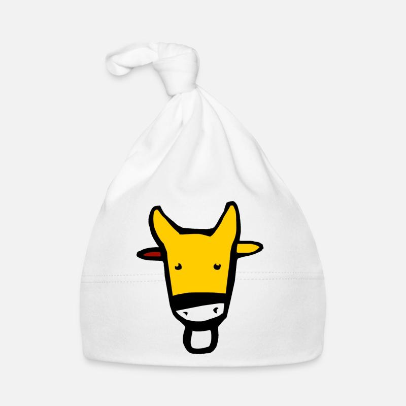 Bull in yellow Organic Baby Cap