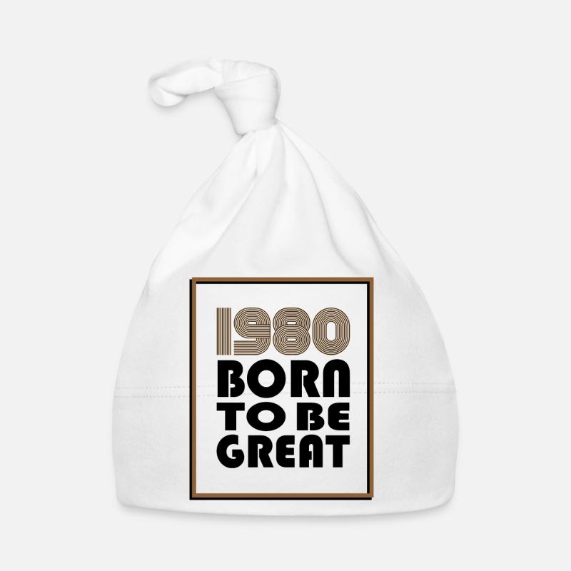 1980 Born to Be Great – Retro Statement Organic Baby Cap