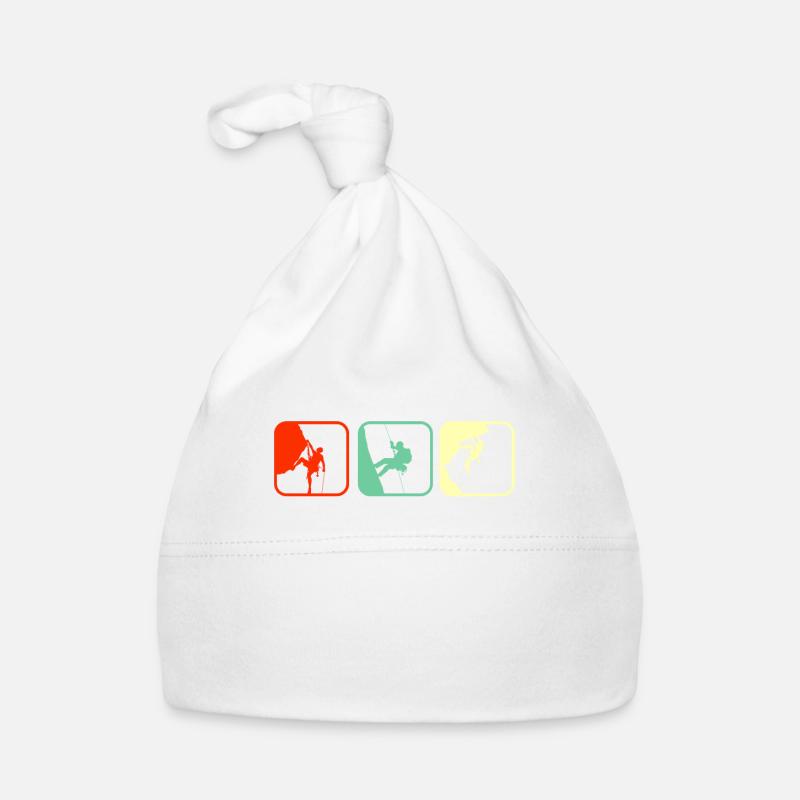 Klettern Kletterer Bouldern Boulderer - Baby Bio-Mütze - Weiß