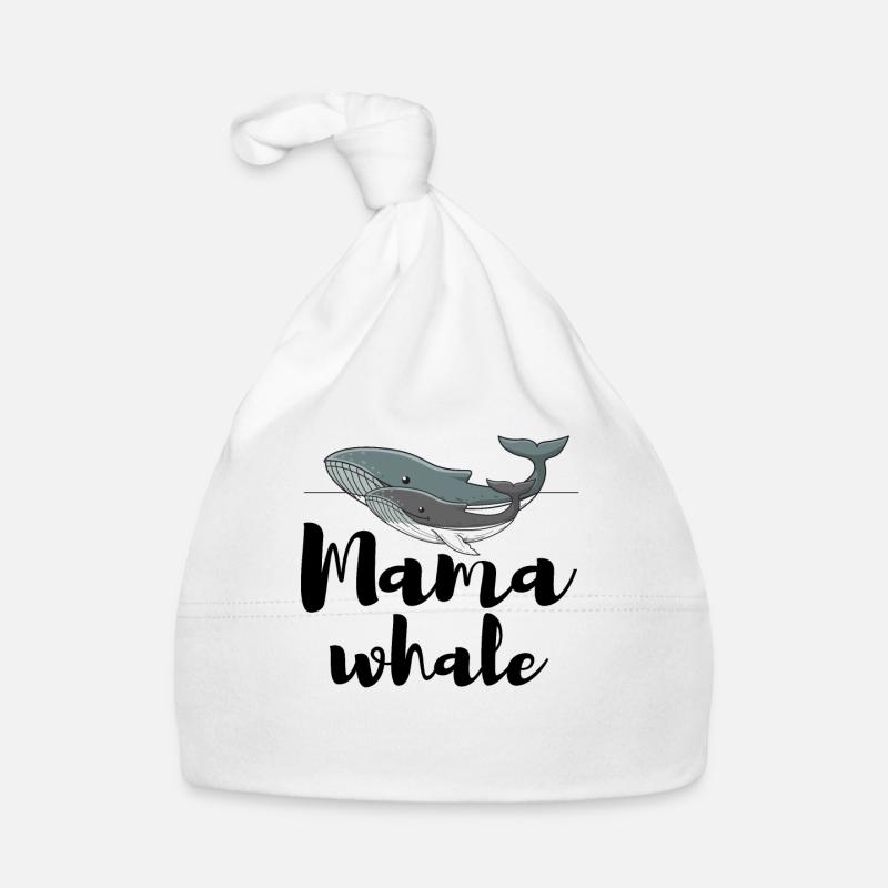 Maman baleine - Bonnet bio Bébé - blanc