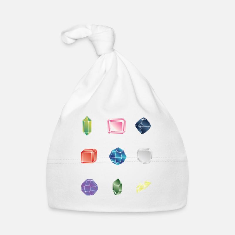 Bijoux de pierres précieuses géologue collectionneur de cristal - Bonnet bio Bébé - blanc