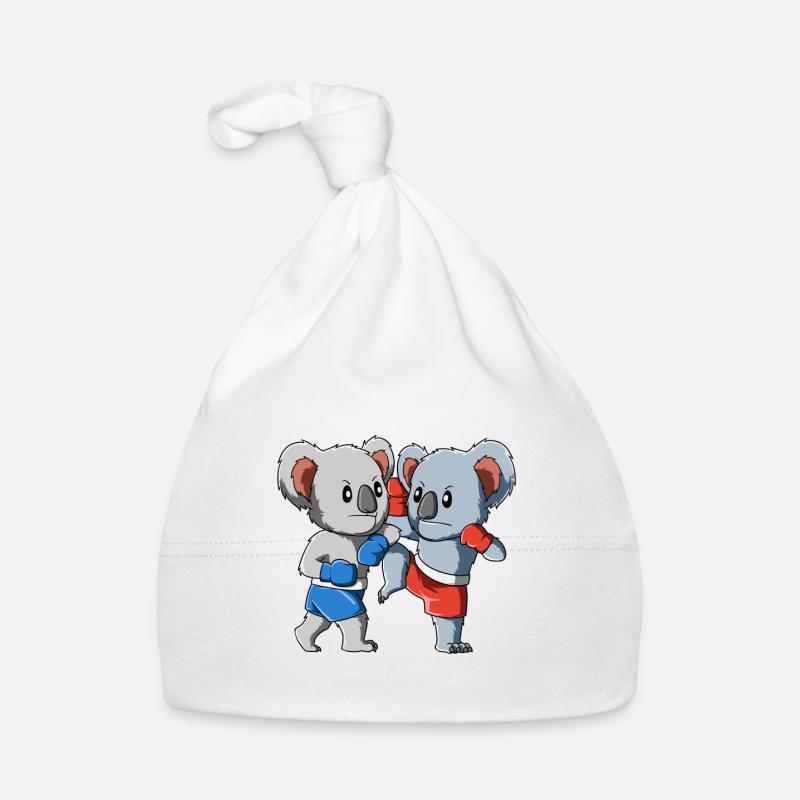 Muay Thai Koala - conception drôle de kickboxing Bonnet bio Bébé