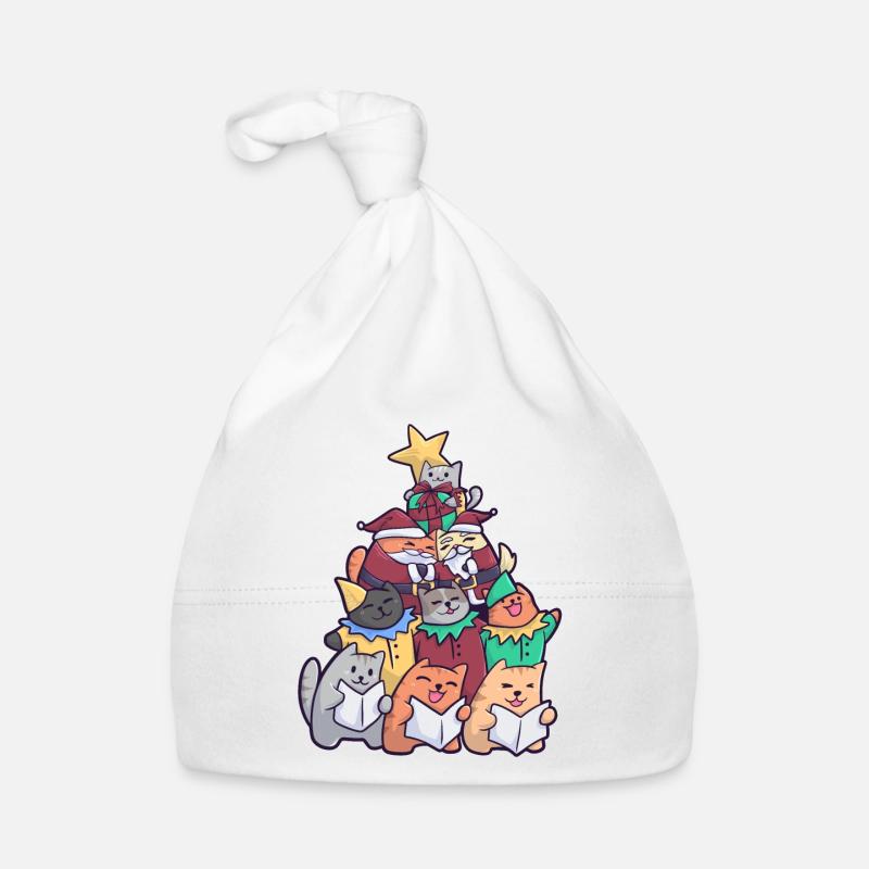 Chat de Noël Chats d'arbre de Noël Bonnet bio Bébé