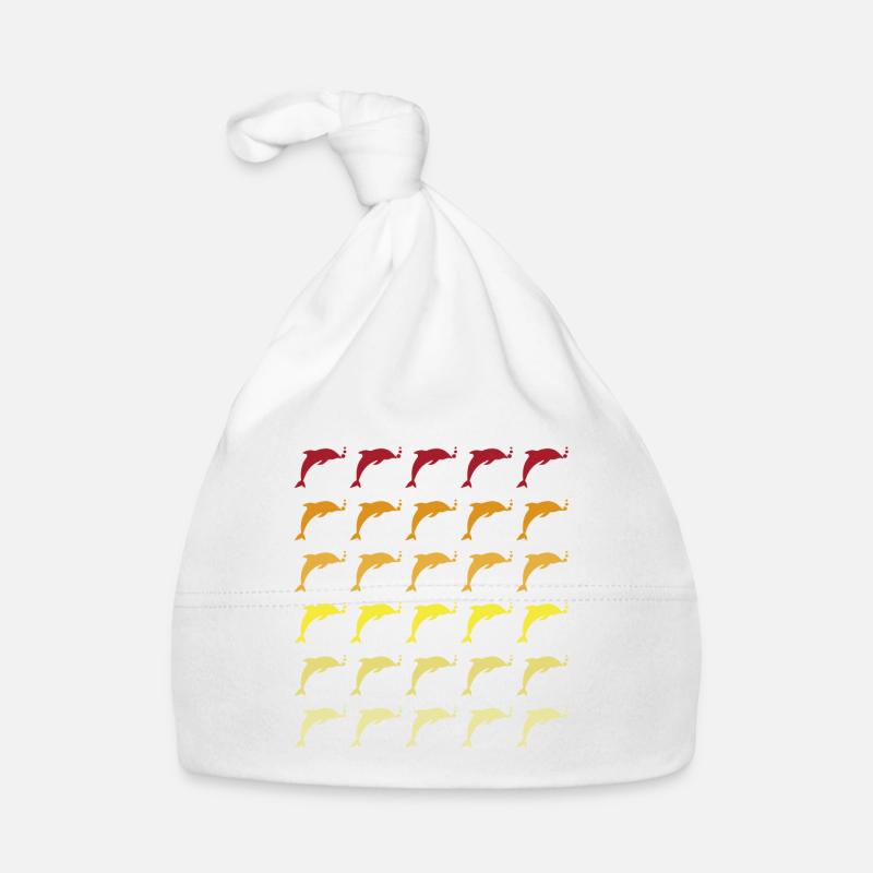 Dolphin Retro and Vintage Pattern Organic Baby Cap