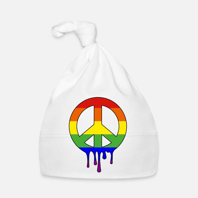 LGBT Friedenszeichen in Regenbogenfarben CSD Baby Bio-Mütze
