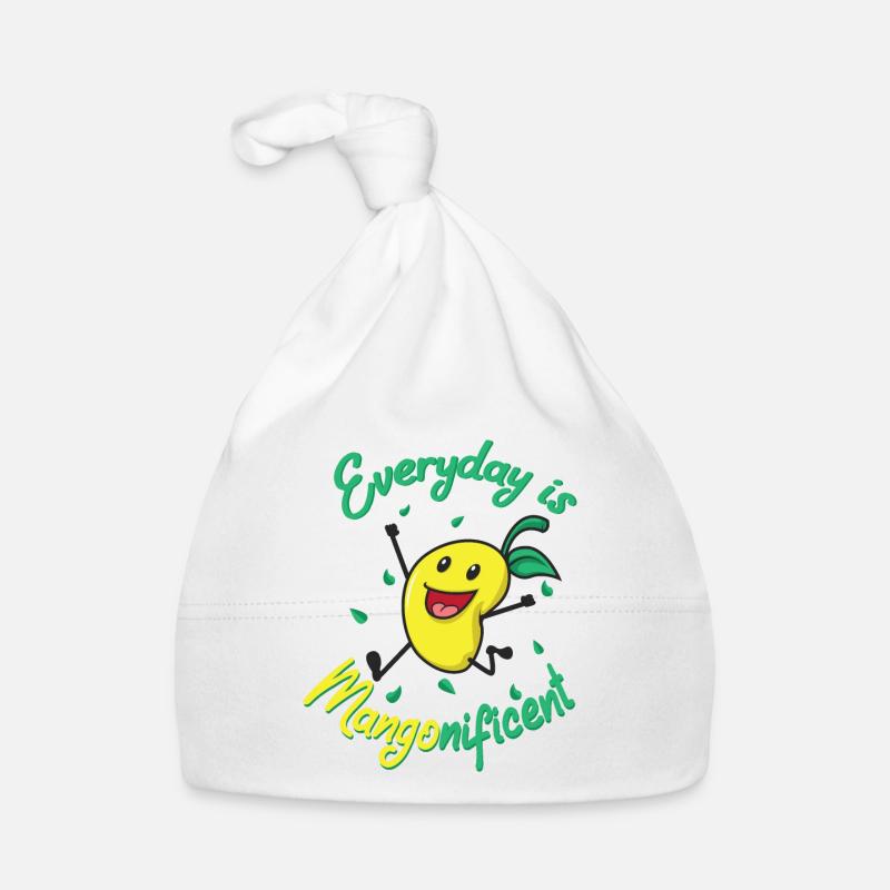 Mangonificent Essen und Mango-Liebhaber Geschenk - Baby Bio-Mütze - Weiß