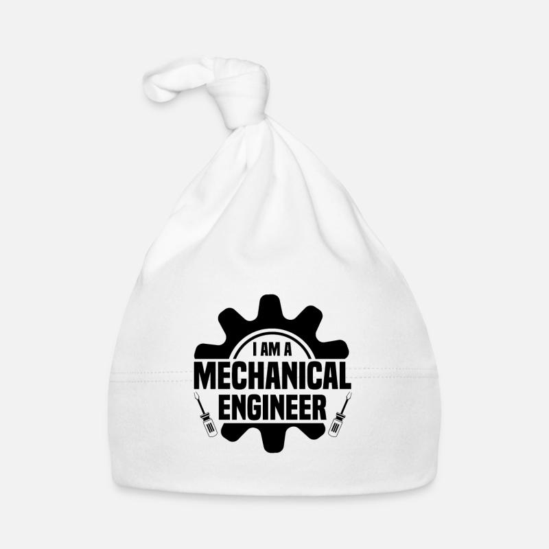 I am a mechanical engineer - Bonnet bio Bébé - blanc