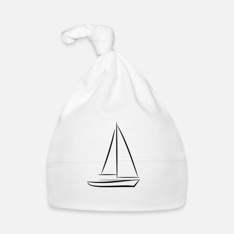 Segelboot Schiff Sportboot Boot Segelschiff - Baby Bio-Mütze - Weiß