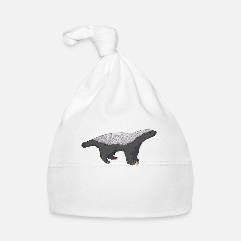 Honigdachs Illustration Baby Bio-Mütze