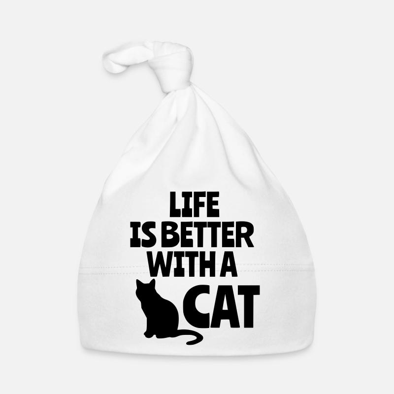 Das Leben ist besser mit einer Katze, Katzen, Tieren # Baby Bio-Mütze