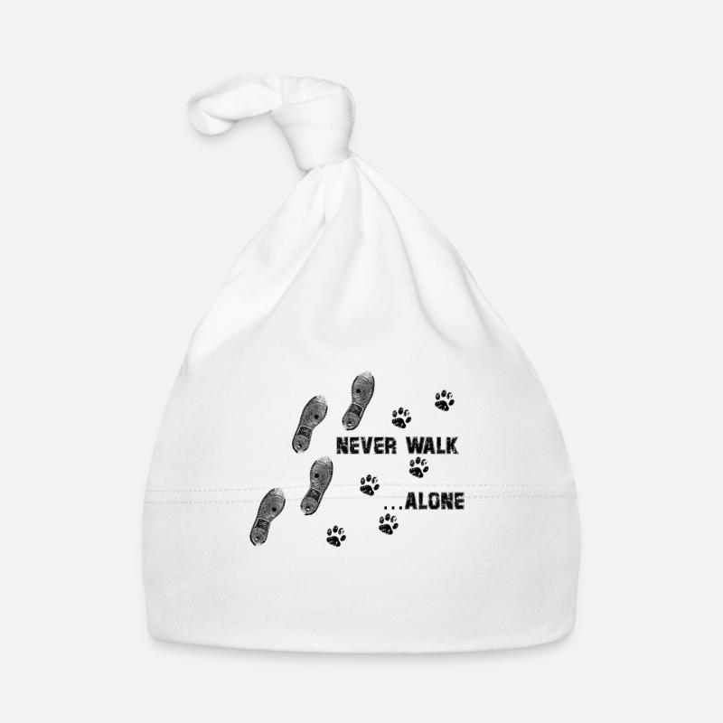 Ne jamais marcher seul chien chien patte impression de chaussures Bonnet bio Bébé
