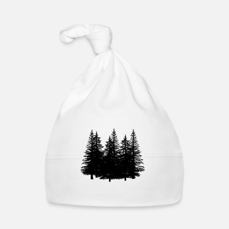 Forest black nature conifer trees tree trees Organic Baby Cap
