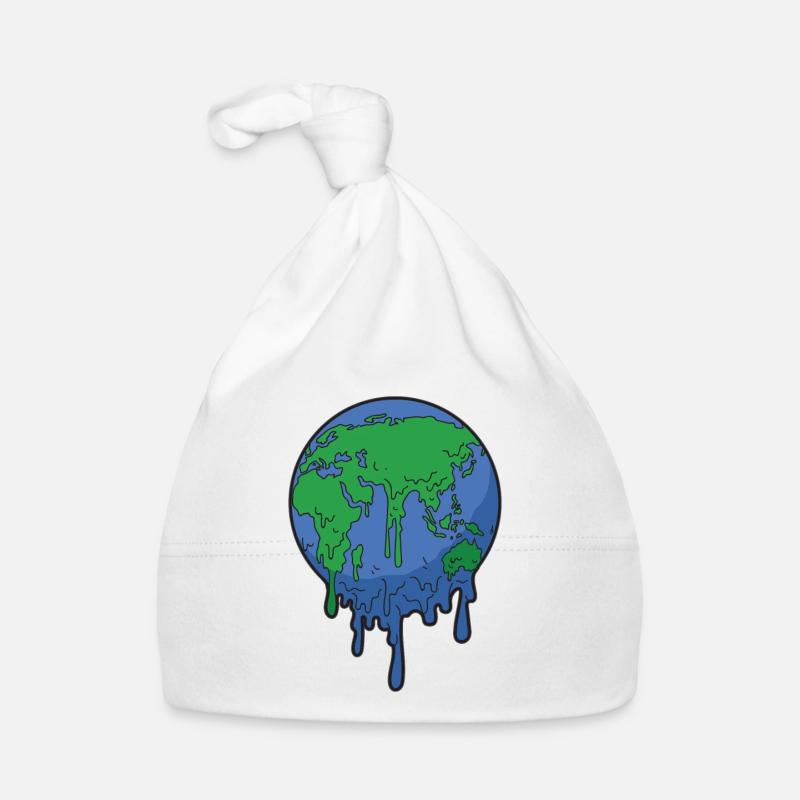 Global warming earth warming melting earth Organic Baby Cap