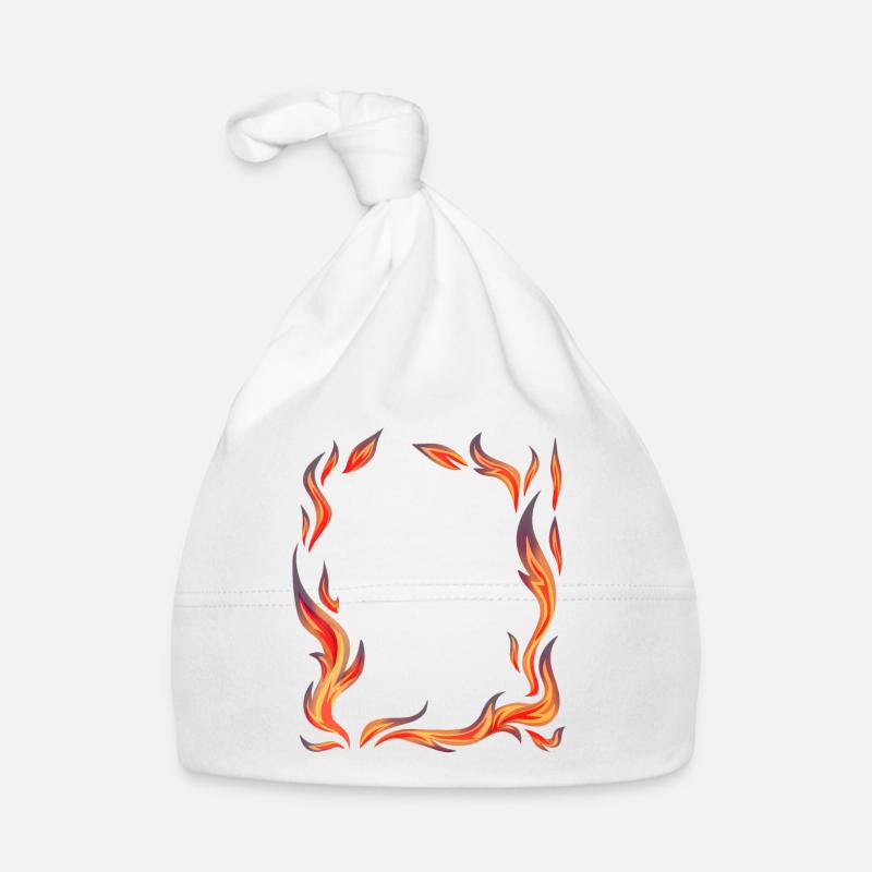Flames fire hot shape fire Organic Baby Cap