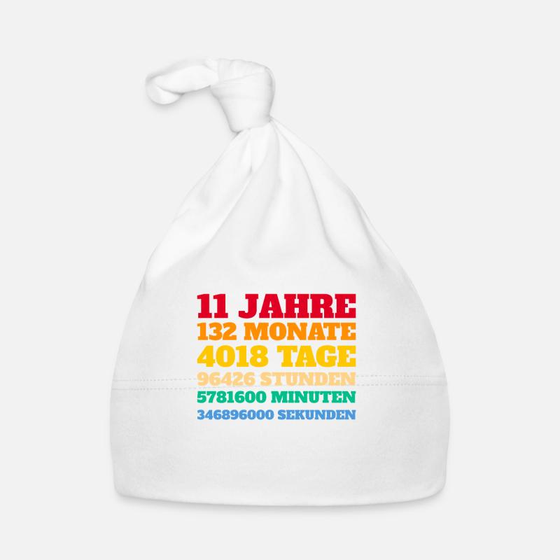11. Geburtstag Geschenkidee Junge Mädchen - Baby Bio-Mütze - Weiß