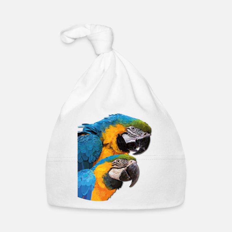 Ara bleu et jaune Bonnet bio Bébé
