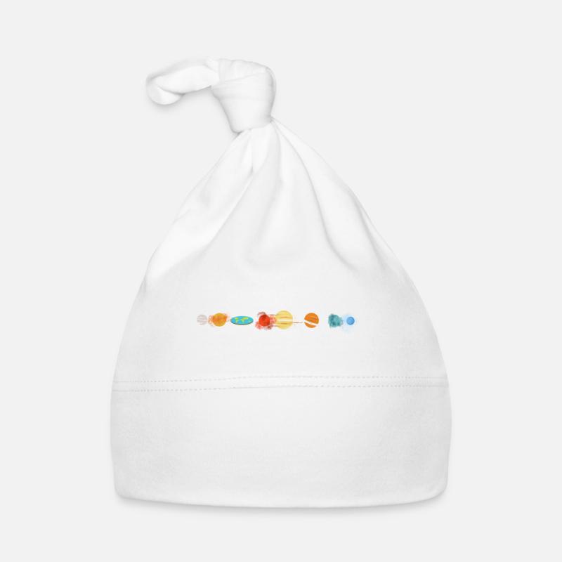 Flat Earth - Flat Earth - solar system - Organic Baby Cap - white