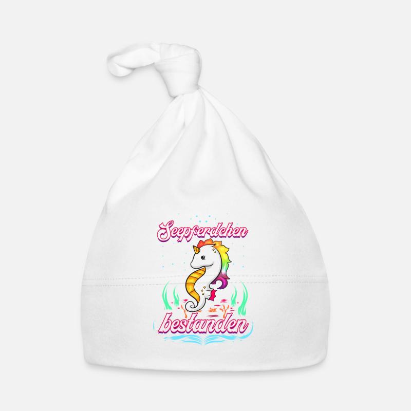 Kinder Seepferdchen Einhorn Frühschwimmer Erfolg Baby Bio-Mütze