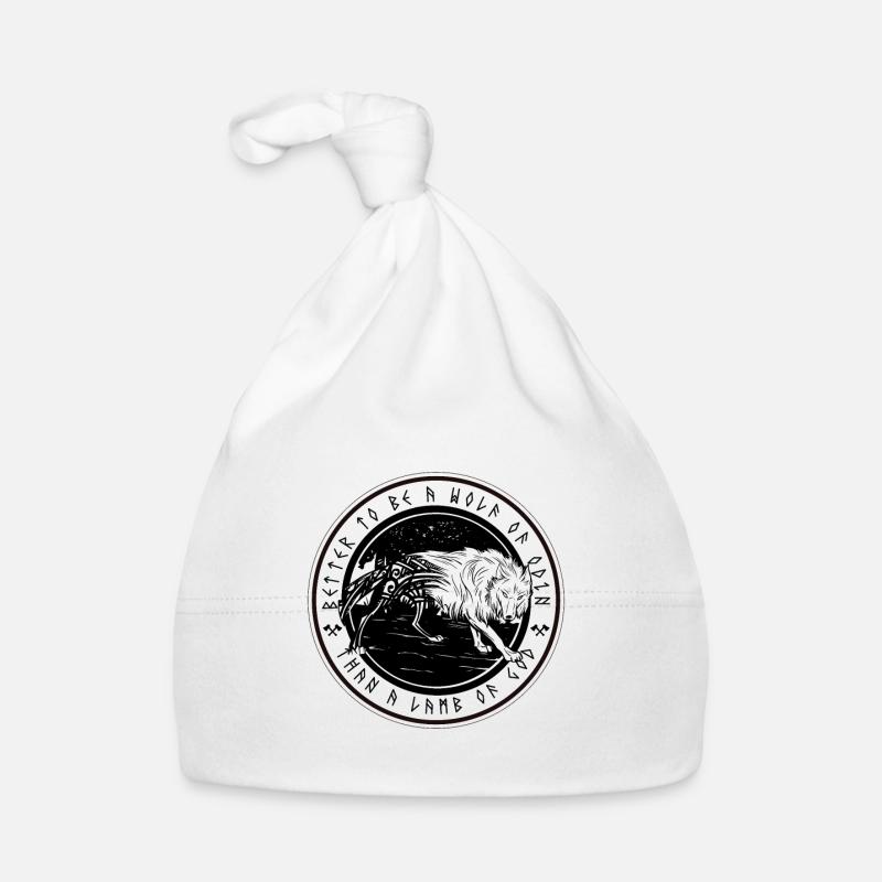 Odin Wolf Wikinger Germane Rune Walhalla Geschenk - Baby Bio-Mütze - Weiß