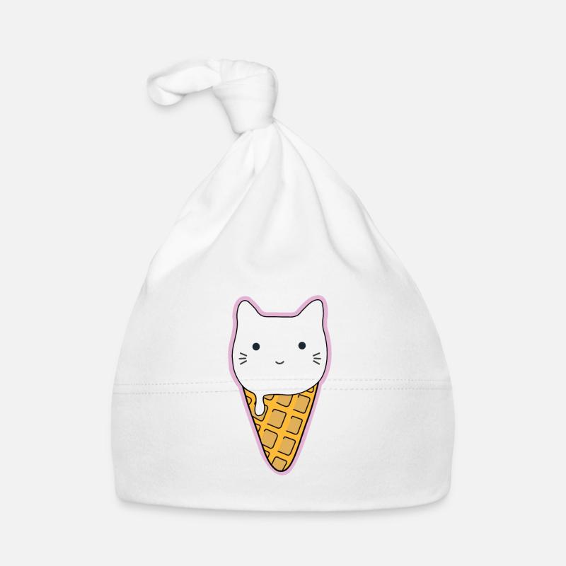 Conception de chat "Cone Cat" - Bonnet bio Bébé - blanc