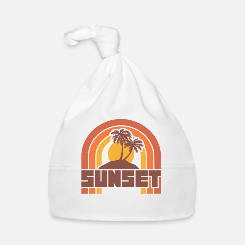 Vintage retro sunset Organic Baby Cap