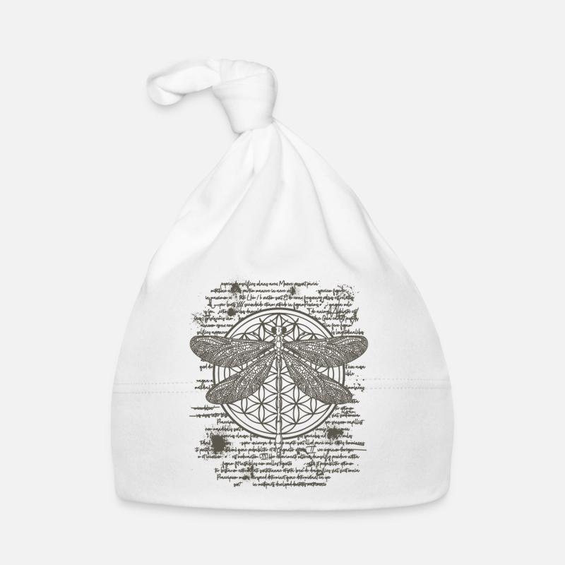 Libelle im leonardo da vinci Kunst Zeichenstil Baby Bio-Mütze