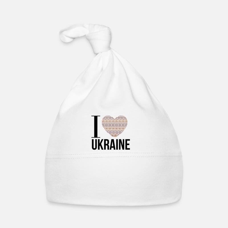 J'adore l'Ukraine - Bonnet bio Bébé - blanc