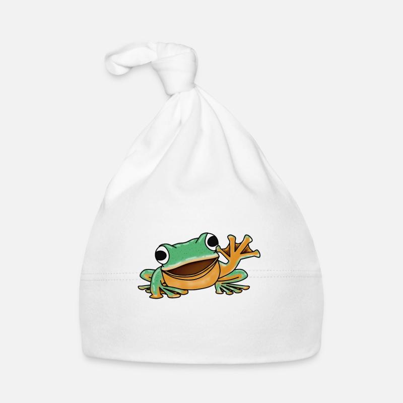 Grenouille - Bonnet bio Bébé - blanc