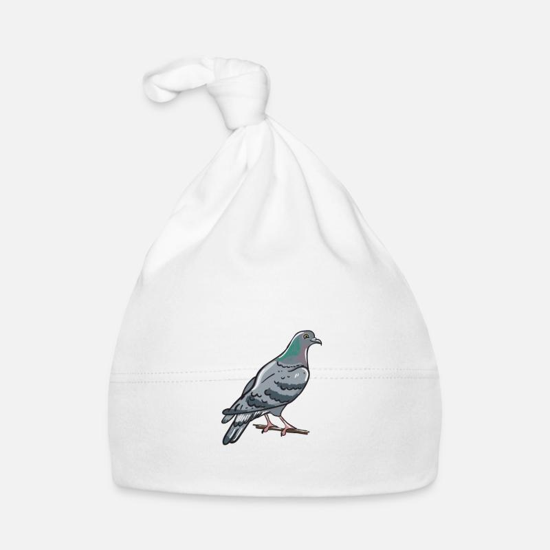 Juste un garçon qui aime les pigeons - Bonnet bio Bébé - blanc