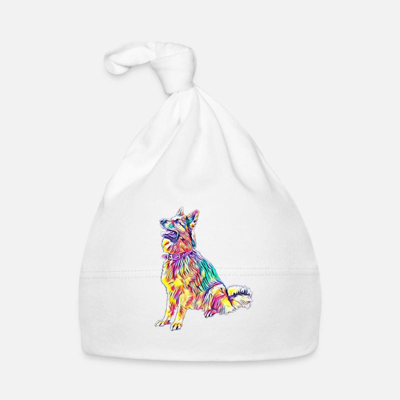 German Shepherd - Organic Baby Cap - white