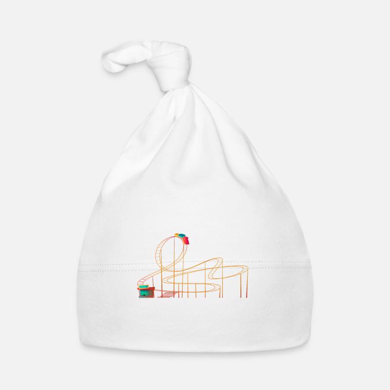 Roller coaster roller coaster amusement park rollercoast - Organic Baby Cap - white