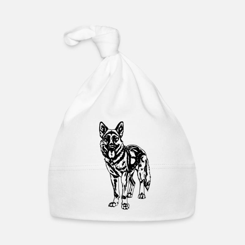 German Shepherd - Organic Baby Cap - white