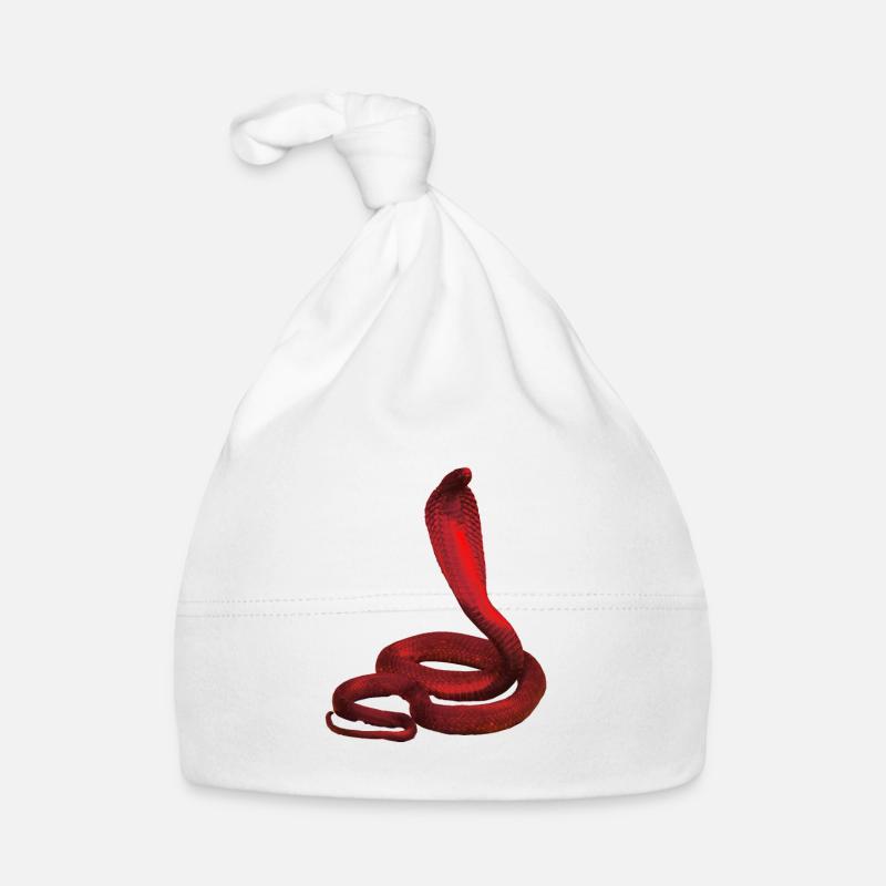 enfants de serpent rouge - Bonnet bio Bébé - blanc