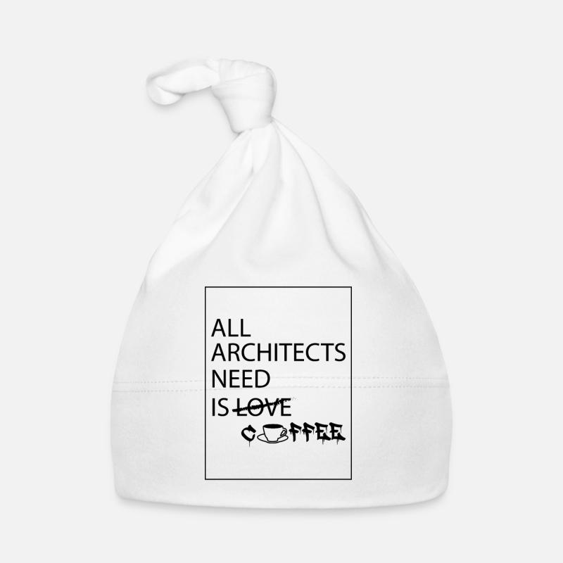 Architecte disant café - Bonnet bio Bébé - blanc