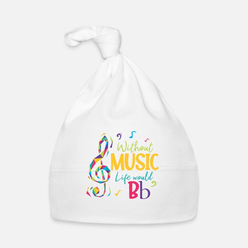 Without music, life would be B-key musical notes Organic Baby Cap