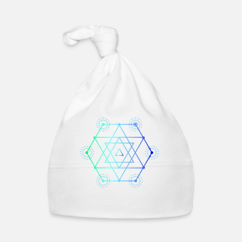 Géométrie math math - Bonnet bio Bébé - blanc
