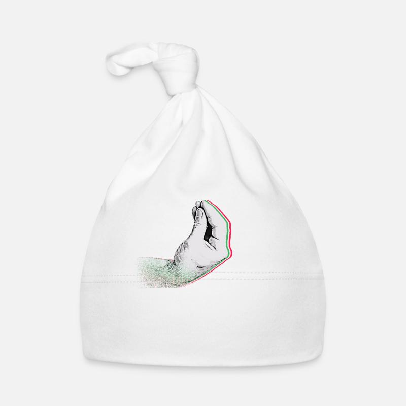 Drapeau italien avec capisci de geste de la main typique? - Bonnet bio Bébé - blanc