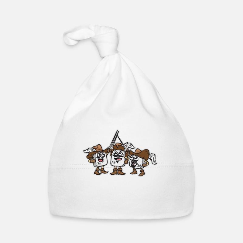 3 Musketeers Ctrl Alt Ent Funny Cartoon Organic Baby Cap