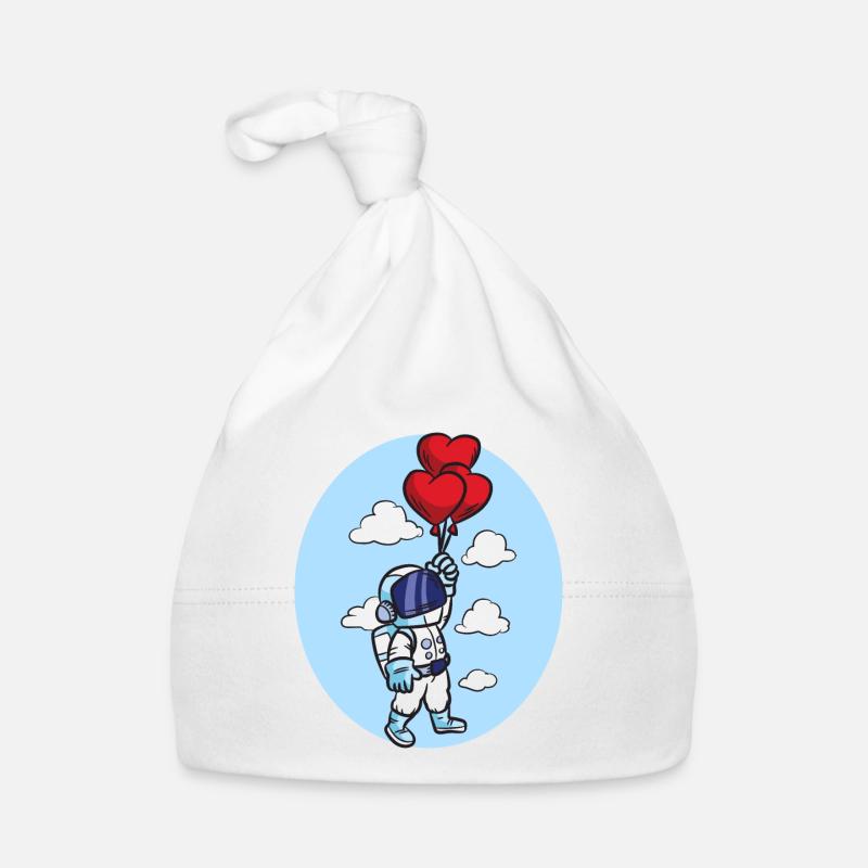 ASTRONAUT HEART BALLOON - Bonnet bio Bébé - blanc