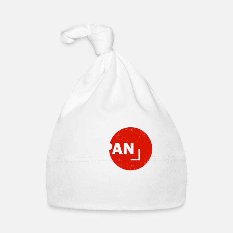 Drapeau modernisé du Japon - Drapeau du Japon - Bonnet bio Bébé - blanc