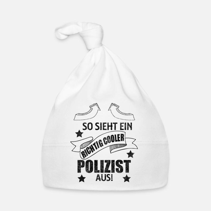 Polizei Lustig Spruch Polizist Geschenk Herren Baby Bio-Mütze