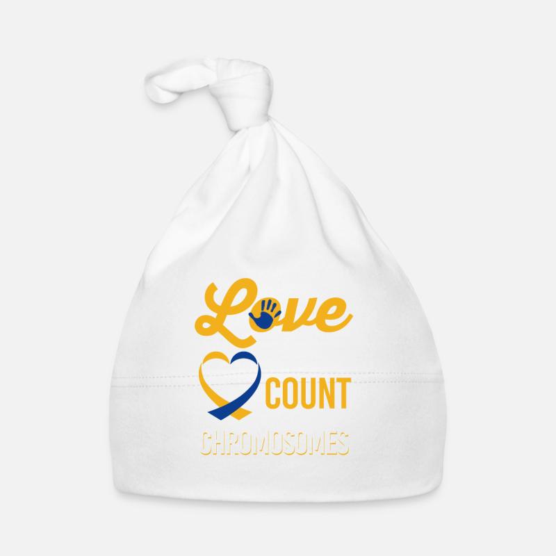 T21 - Love Doesn't Count Chromosomes Baby Bio-Mütze