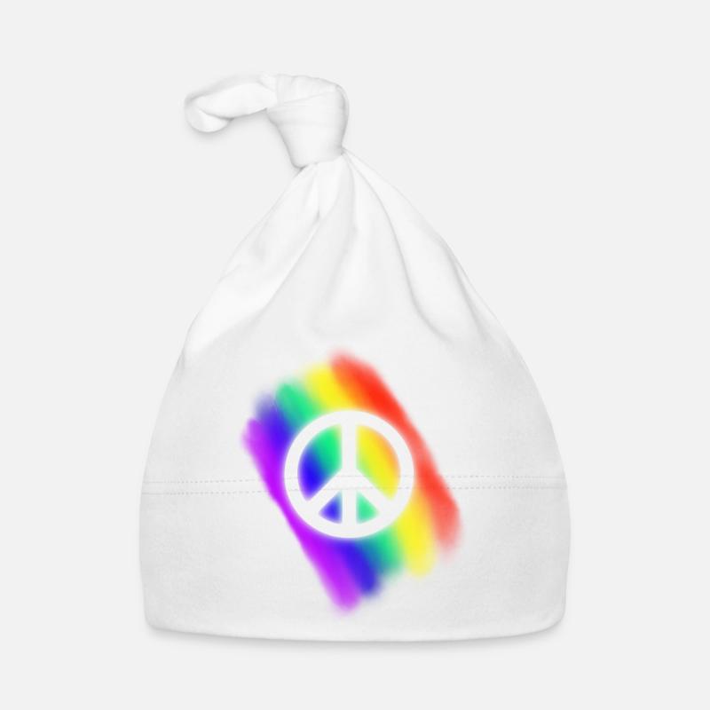 Regenbogen Peace Baby Bio-Mütze