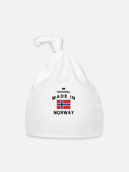Norway norwegian flag flag - Organic Baby Cap - white - Front